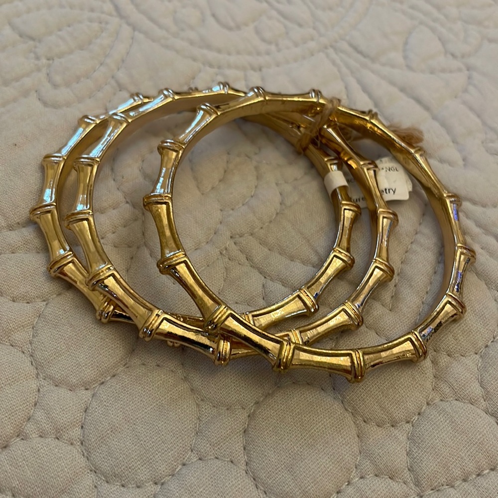 Bamboo Trio Bangle, Gold. Local boutique, never worn